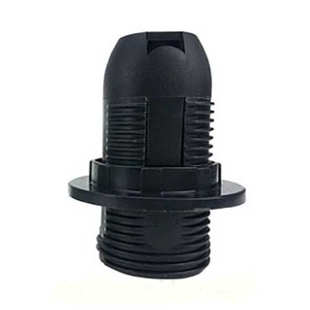 Патрон пластиковий Е14 чорний (із шайбою)