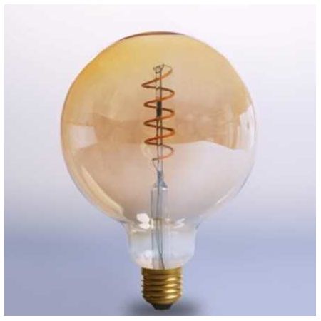 LED лампа Edisons G125 Gold Spiral Е27 4W 2200K димована Premium, зображення 9