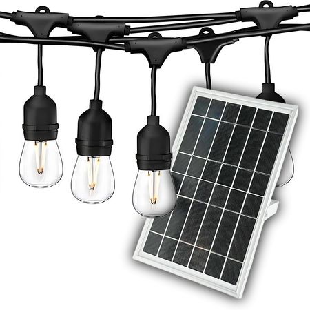 Уличная ретро гирлянда на солнечных панелях Solar-Drop Light Е27 IP65 влагозащищенная 10м 20 ламп (+2 запасные) - Edisons