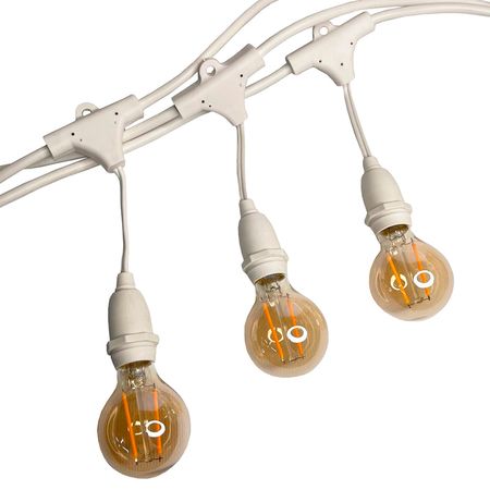 Ретро гірлянда Дроп Лайт Е14 біла (10м 20 патронів) M19 IP65 вологозахищена Premium, зображення 5