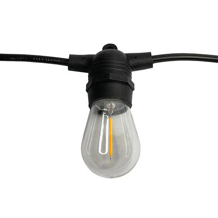 Вулична ретро гірлянда Стрінг Лайт Е27 (10м 20 патронів) M19 IP65 переріз проводу 2х0,5 з LED лампами ST45 1W 2200K прозора колба Premium, зображення 7