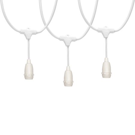 Ретро гірлянда Дроп Лайт Е14 біла (10м 20 патронів) M19 IP65 вологозахищена Premium