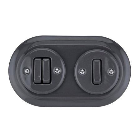 Рамка керамическая Keruida черная на 2 поста для скрытого монтажа, изображение 18 - Edisons