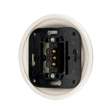 Ретро вимикач керамічний Keruida сірий 1-клавішний прихованого монтажу, Тип вимикача: одноклавішний, Форма рамки: кругла, Колір основи: сірий, зображення 6