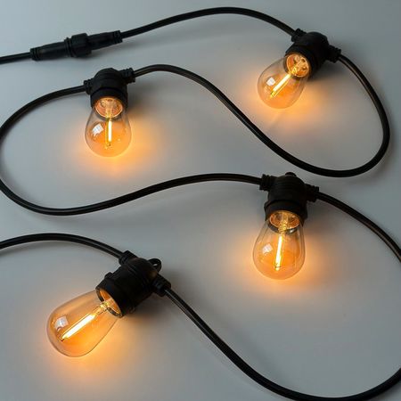 Уличная ретро гирлянда Стринг Лайт Е27 (5м 10 патронов) M19 IP65 влагозащищенная сечение провода 2х0.5 Premium, изображение 25 - Edisons