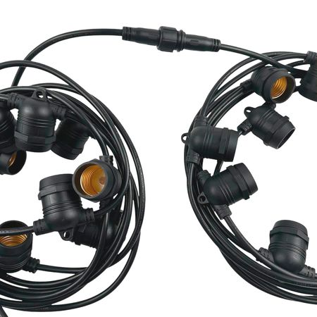 Вулична ретро гірлянда Стрінг Лайт Е27 (10м 20 патронів) M19 IP65 переріз проводу 2х0,5 з LED лампами ST45 1W 2200K прозора колба Premium, зображення 5