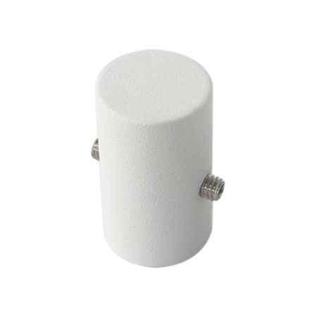 Заглушка 18х30 мм для гибкого неона диаметром 13 мм металлическая белая без отверстия, зображення 2