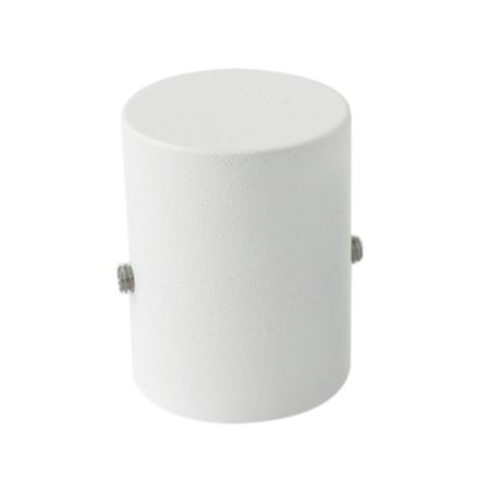 Заглушка 30х38 мм для гибкого неона диаметром 25 мм металлическая белая без отверстия