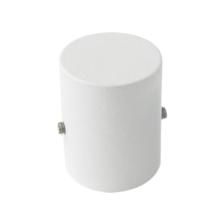 Заглушка 30х38 мм для гибкого неона диаметром 25 мм металлическая белая без отверстия, зображення 2