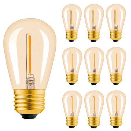 Набір LED ламп Edisons ST45 GOLD E27 1W 2200K 10шт бронзова скляна колба Premium, Кількість: набір 10 шт., Потужність, Вт: 1