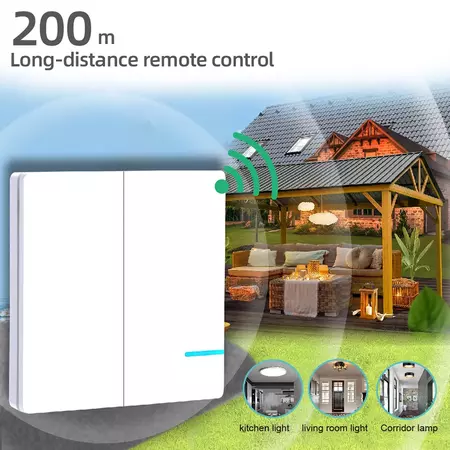 Комплект Беспроводной выключатель 2-клавишный NK2 с двумя приемными блоком SW-R01 Premium, изображение 10 - Edisons