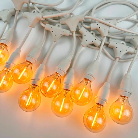 Ретро гірлянда Дроп Лайт Е14 біла (5 метрів) M23 IP65 вологозахищена Premium, зображення 11