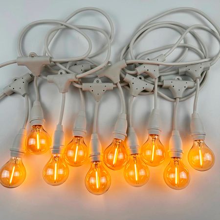 Ретро гірлянда Дроп Лайт Е14 біла (10м 20 патронів) M19 IP65 вологозахищена Premium, зображення 10