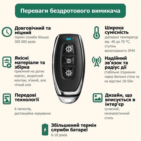 Брелок 3-канальный M3 для беспроводного выключателя, изображение 3 - Edisons