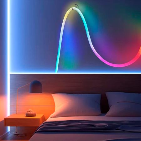 Гнучкий круглий LED неон 13 мм RGB в тканинному обплетенні 5м з LED стрічкою і контролером 50LEDS/m DC5V 3.1W/M IP67 5м від USB, зображення 15