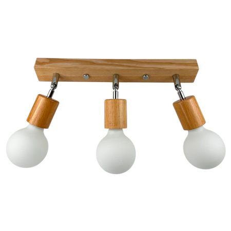 Бра в скандинавском стиле Woody cylinder-3 с деревянными патроном и хромовыми шарнирами, Количество источников света: 3, Цвет: дерево, изображение 11 - Edisons