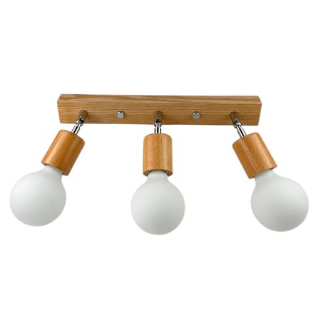 Бра в скандинавском стиле Woody cylinder-3 с деревянными патроном и хромовыми шарнирами, Количество источников света: 3, Цвет: дерево, изображение 13 - Edisons