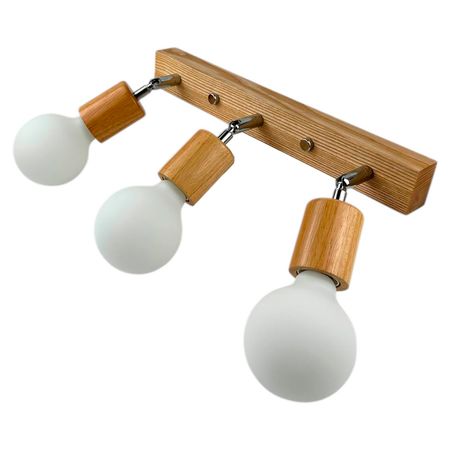 Бра в скандинавском стиле Woody cylinder-3 с деревянными патроном и хромовыми шарнирами, Количество источников света: 3, Цвет: дерево, изображение 14 - Edisons