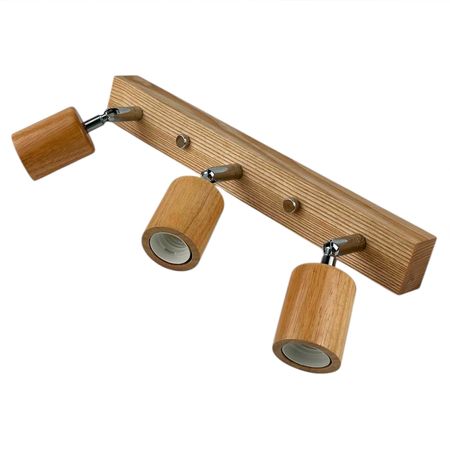 Бра в скандинавском стиле Woody cylinder-3 с деревянными патроном и хромовыми шарнирами, Количество источников света: 3, Цвет: дерево, изображение 10 - Edisons