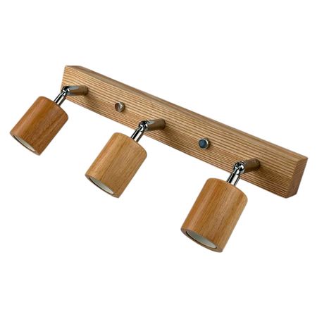 Бра в скандинавском стиле Woody cylinder-3 с деревянными патроном и хромовыми шарнирами, Количество источников света: 3, Цвет: дерево, изображение 8 - Edisons