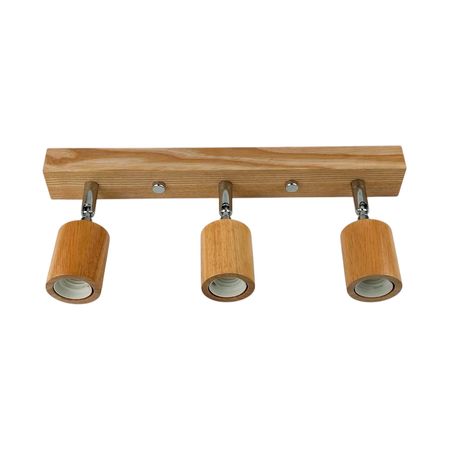 Бра в скандинавском стиле Woody cylinder-3 с деревянными патроном и хромовыми шарнирами, Количество источников света: 3, Цвет: дерево, изображение 6 - Edisons