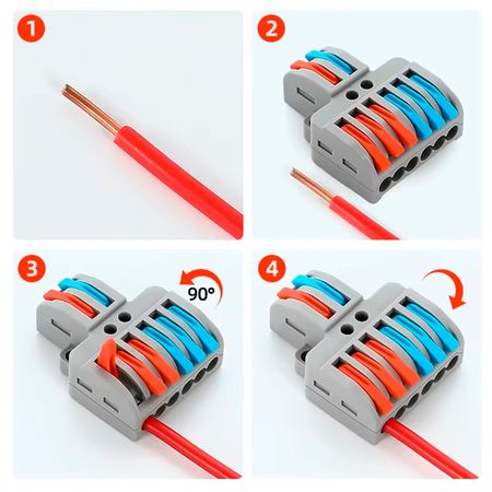 Набор 25 штук клемм разветвляющих типа WAGO 2 на 6 проводов 0.08–4 мм²/12–28AWG 32А 250В рычажный зажим Premium, Количество: набор, изображение 7 - Edisons