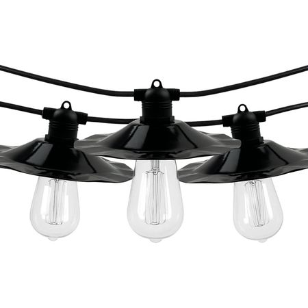 Вулична ретро гірлянда Е27 з абажурами хвиля (10м 20 патронів) IP65 вологозахищена переріз проводу 2х0,5 Premium, зображення 2