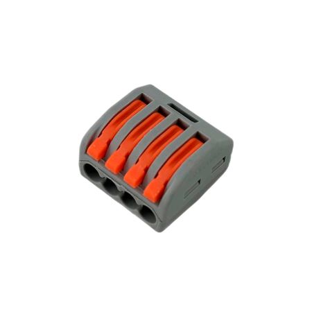 Клема сполучна типу WAGO 222-414 на 4 проводи 0.08–4 мм²/12–28AWG 32А 250В важільний затискач Premium, Кількість: 1 шт., зображення 5