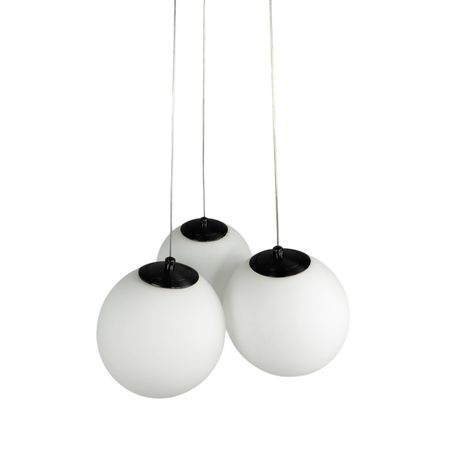 Люстра стельова Aura-3 з матовими плафонами діаметром 130мм з чорною фурнітурою, зображення 6