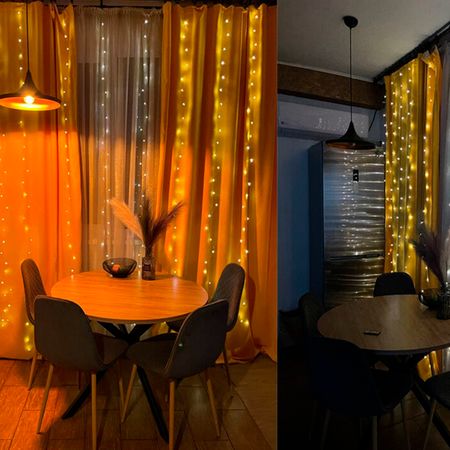 LED гирлянда новогодняя Штора 1800LED 3х3м 30 нитей цвет Теплый Белый, режим: мерцает каждый 6 диод, от 220В, изображение 9 - Edisons