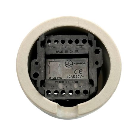 Ретро вимикач керамічний Keruida чорний 2-клавішний без рамки, Тип вимикача: двоклавішний, Колір основи: чорний, зображення 4