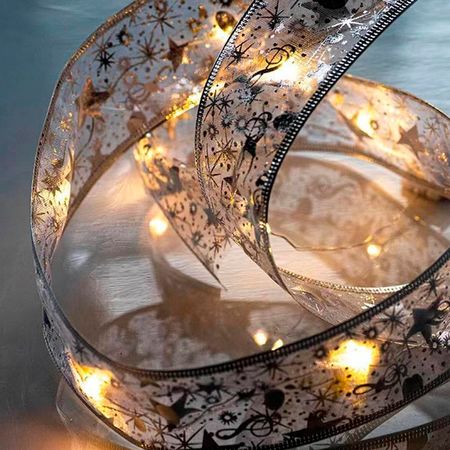 LED гірлянда-стрічка на ялинку Срібна 100 LED 10м Теплий Білий  2 в 1 від USB та батарейок, зображення 16