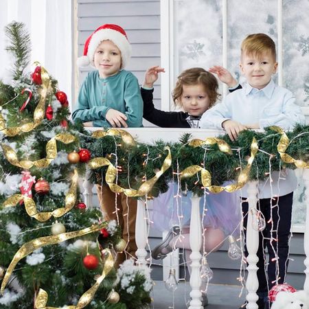 LED гірлянда-стрічка на ялинку Срібна 100 LED 10м Теплий Білий  2 в 1 від USB та батарейок, зображення 18