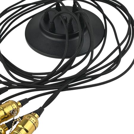 Люстра павук в стилі лофт Spider-B-6 на 6 ламп ( алюмінієвий патрон ланцюжок) золото, Вид люстры Паук: 14, зображення 11