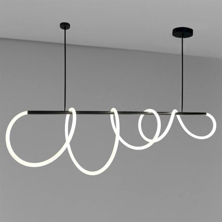 Люстра Nordik W неон 24мм в тканинному обплетенні 4000К (1,7м штанга чорна), зображення 11