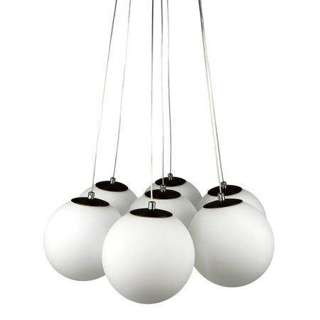 Люстра потолочная Aura-7 c матовыми плафонами диаметром 150мм с черными креплениями, изображение 7 - Edisons