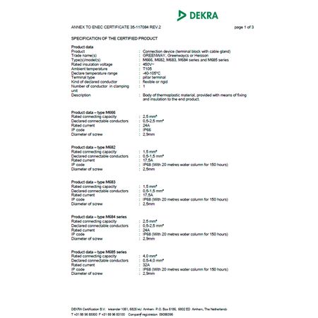 Конектор проводу герметичний M684-B 3pinx2.5мм² 2xM20 (4-8мм) IP68 [CLONE], зображення 9