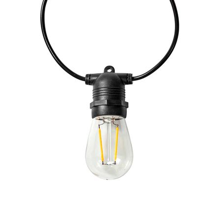 Уличная ретро гирлянда Стринг Лайт Е27 IP65 (шаг 50 см, 2 патрона Е27 на 1 метр) Выбор длины кратно 5 м Premium, изображение 8 - Edisons