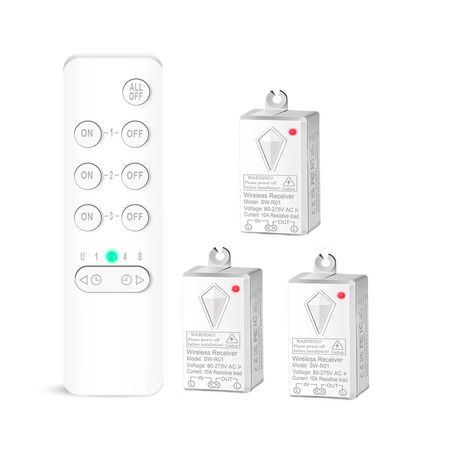 Комплект беспроводного выключателя с 3-канальным пультом дистанционного управления и приемным блоком 220V 1000W SW-R01 - Edisons