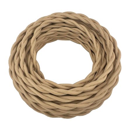 Провід кручений Пісочний (Twisted) 2*1,5 (ДСТУ) в тканинному обплетенні Premium, зображення 2