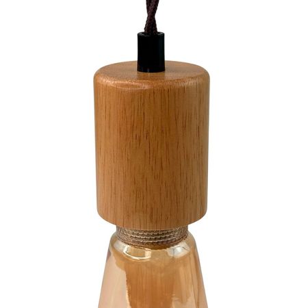 Світильник дерев'яний Woody Craft з коричневим крученим дротом, зображення 5