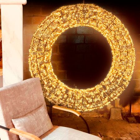 Світлодіодний новорічний вінок DecoLUX 75 см 8000LED супер яскравий з м'яким мерехтінням об'ємний - Комплект для самостійного збирання, Діаметр, мм: 750, Кількість джерел світла: 8000, Спосіб поставки: комплект для самостійного збирання, зображення 20