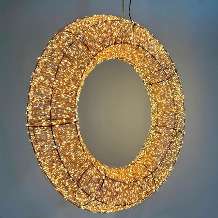 Світлодіодний новорічний вінок DecoLUX 50см 4000LED супер яскравий з м'яким мерехтінням об'ємний - Комплект для самостійного збирання, Діаметр, мм: 500, Кількість джерел світла: 4000, Спосіб поставки: комплект для самостійного збирання, зображення 9