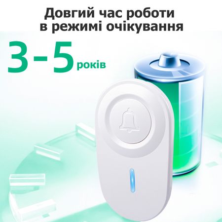 Беспроводной дверной звонок влагозащищённый IP54, изображение 11 - Edisons