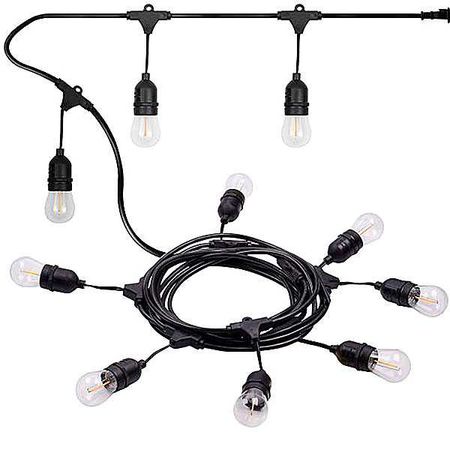 Вулична ретро гірлянда Дроп Лайт Е27 IP65 (крок 50 см, 2 патрона Е27 на 1 метр) Вибір довжини кратно 1 м Premium, зображення 3