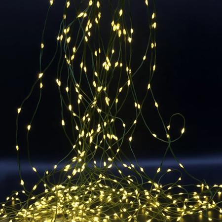 Гирлянда новогодняя Конский Хвост 1800LED 30 нитей по 3м цвет Теплый Белый режим: мигает каждый 6 LED от 220В зеленый провод Premium, изображение 9 - Edisons