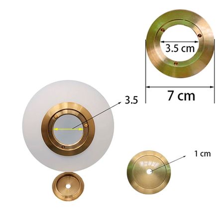 Кріплення D55-d35 для плафонів скляна куля (діаметром 130-150 мм з отвором 55 мм) [CLONE], зображення 4
