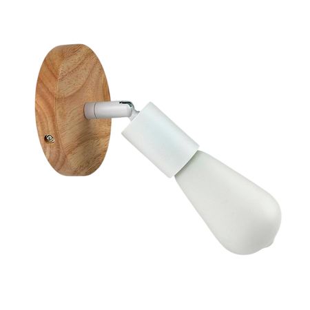 Бра в скандинавском стиле SK-S1 с деревянной основой белое, Цвет патрона: белый, изображение 7 - Edisons