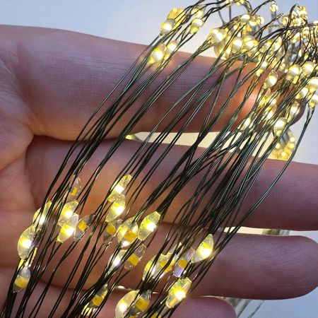 Гирлянда новогодняя Конский Хвост 1800LED 30 нитей по 3м цвет Теплый Белый режим: мигает каждый 6 LED от 220В зеленый провод Premium, изображение 15 - Edisons