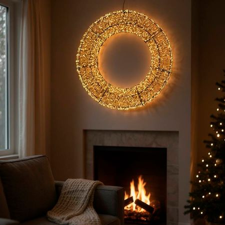 Світлодіодний новорічний вінок DecoLUX 60см 4000LED супер яскравий з м'яким мерехтінням об'ємний, Діаметр, мм: 600, Кількість джерел світла: 4000, Спосіб поставки: зібраний світлодіодний вінок, зображення 10